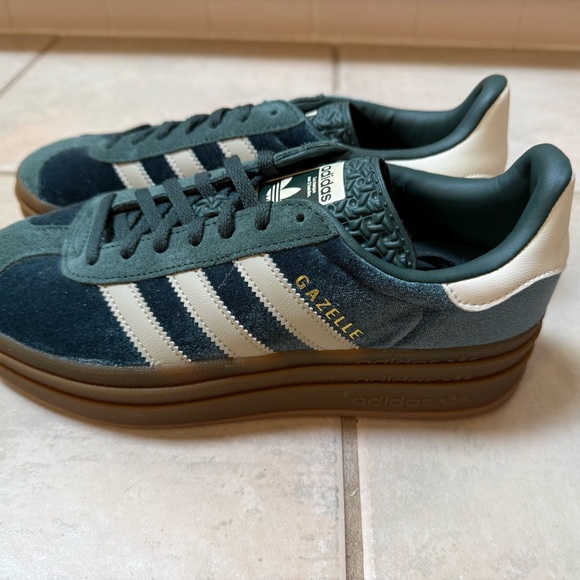 adidas Women’s Platform Suede Sneakers in Teal, White and Brown - Picture 6 of 11